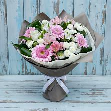 Букет цветов из:  Герберы, Альстромерии и Хризантемы в Зубцове