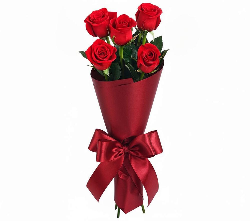 Букет 5 Красных роз Эдлесс Лав в Зубцове
