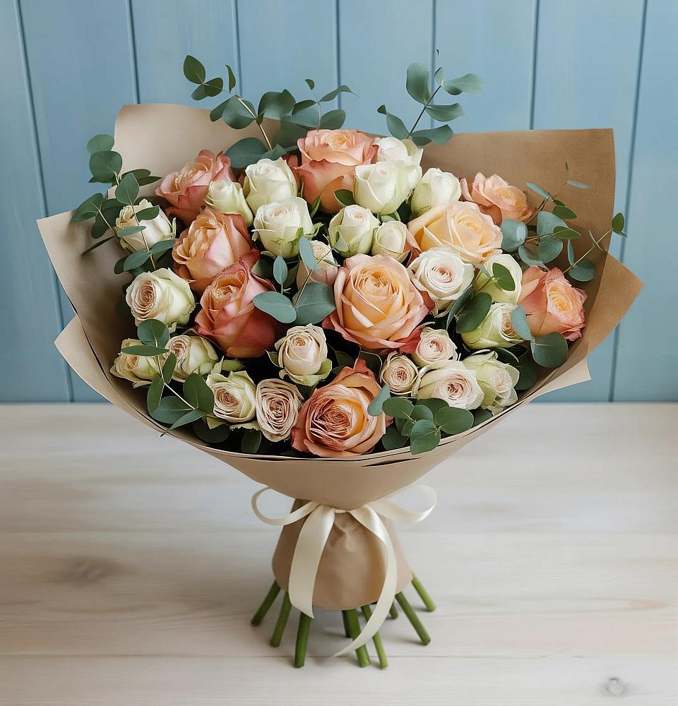 Букет цветов из: Альстромерии и Розы в Зубцове