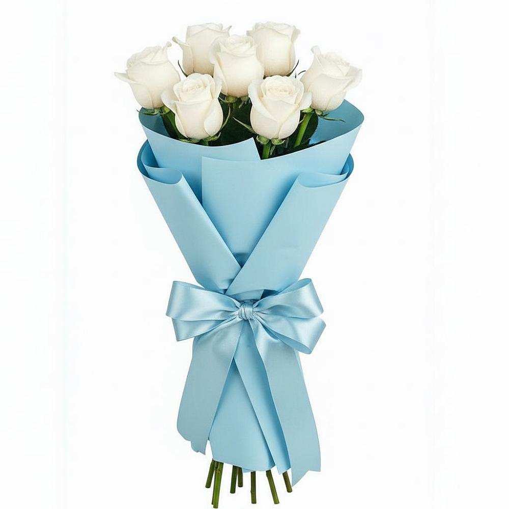 Букет 7 белых роз Проуд в Зубцове