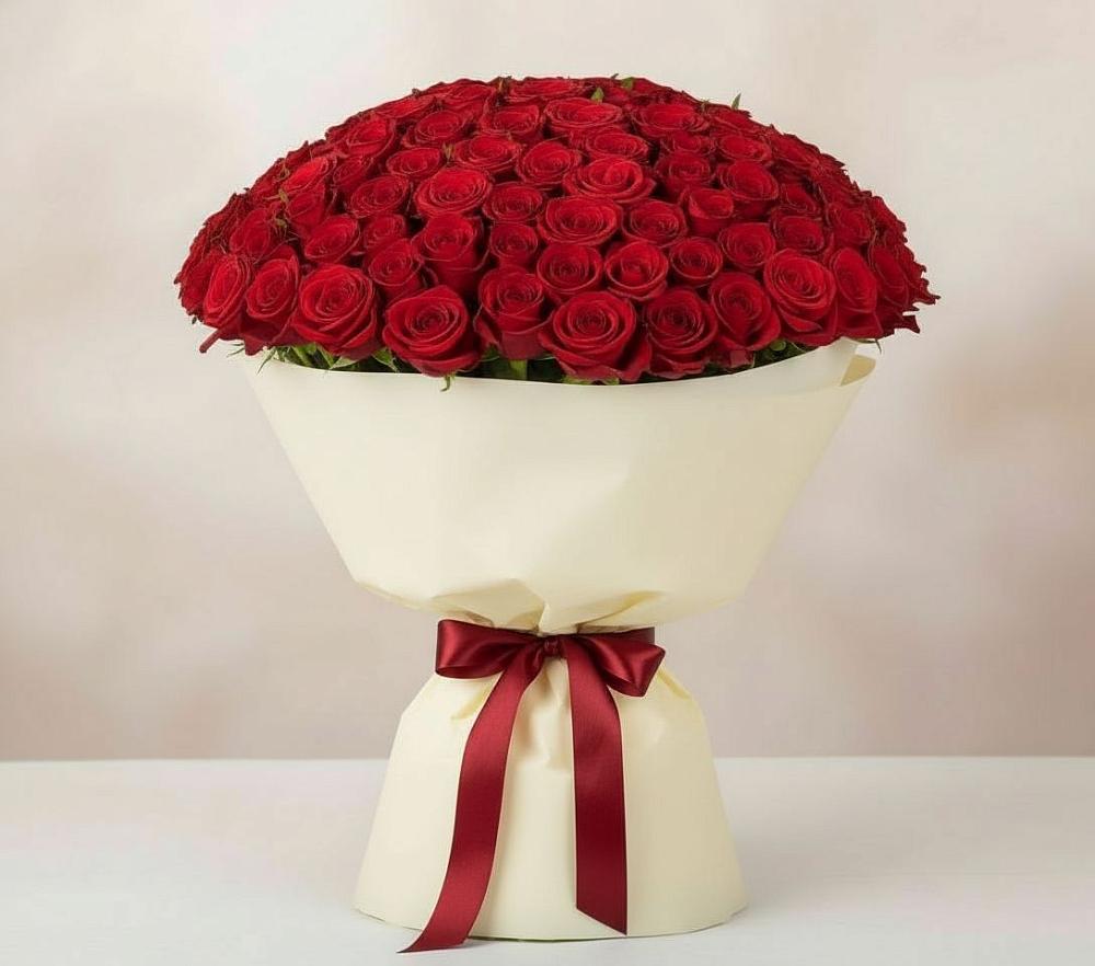 Букет 101 Красная роза Милано в Зубцове