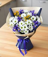 Букет цветов из:  Розы, Ирисы и Хризантемы #REPLACE_PRED# Зубцове