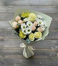 Букет цветов из:  Альстромерии, Розы и Хризантемы в Зубцове