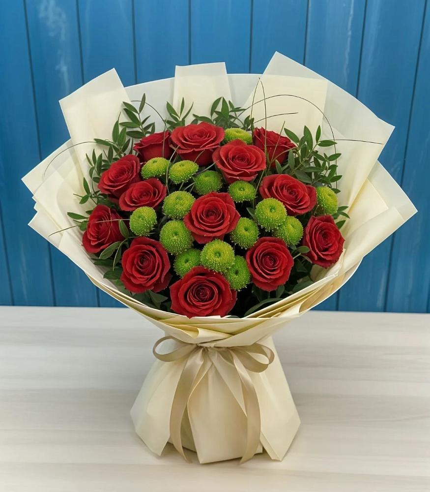 Букет цветов из: Розы и Хризантемы в Зубцове